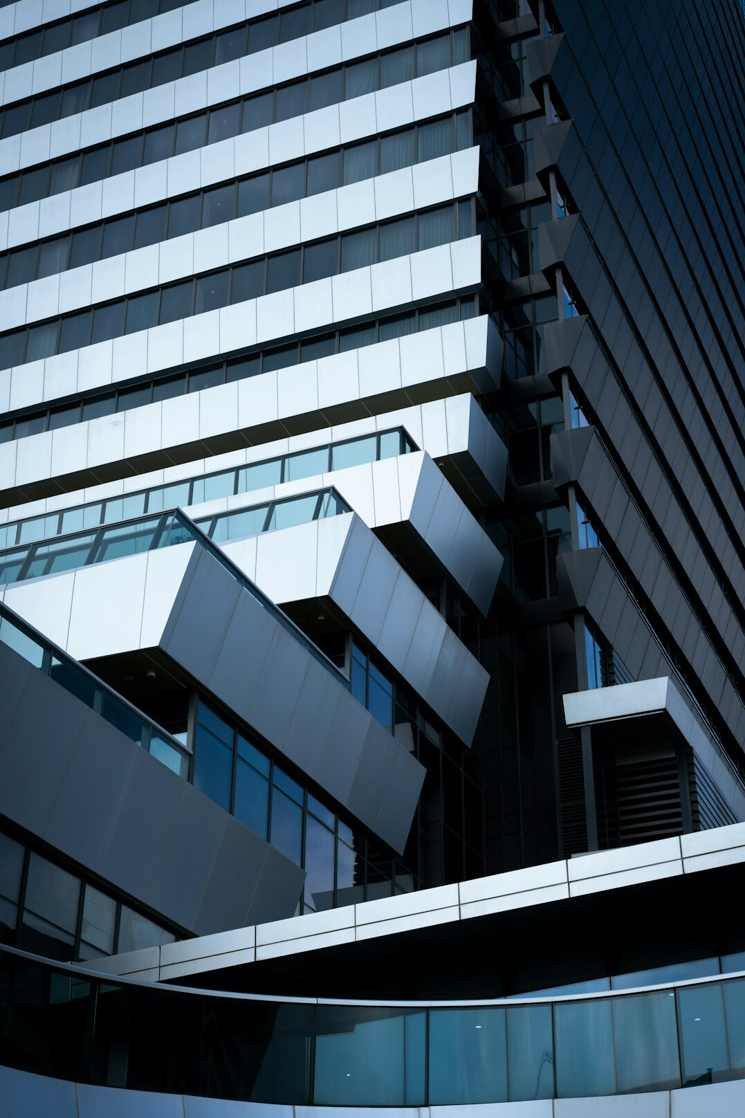 Modern office building exterior with glass facade