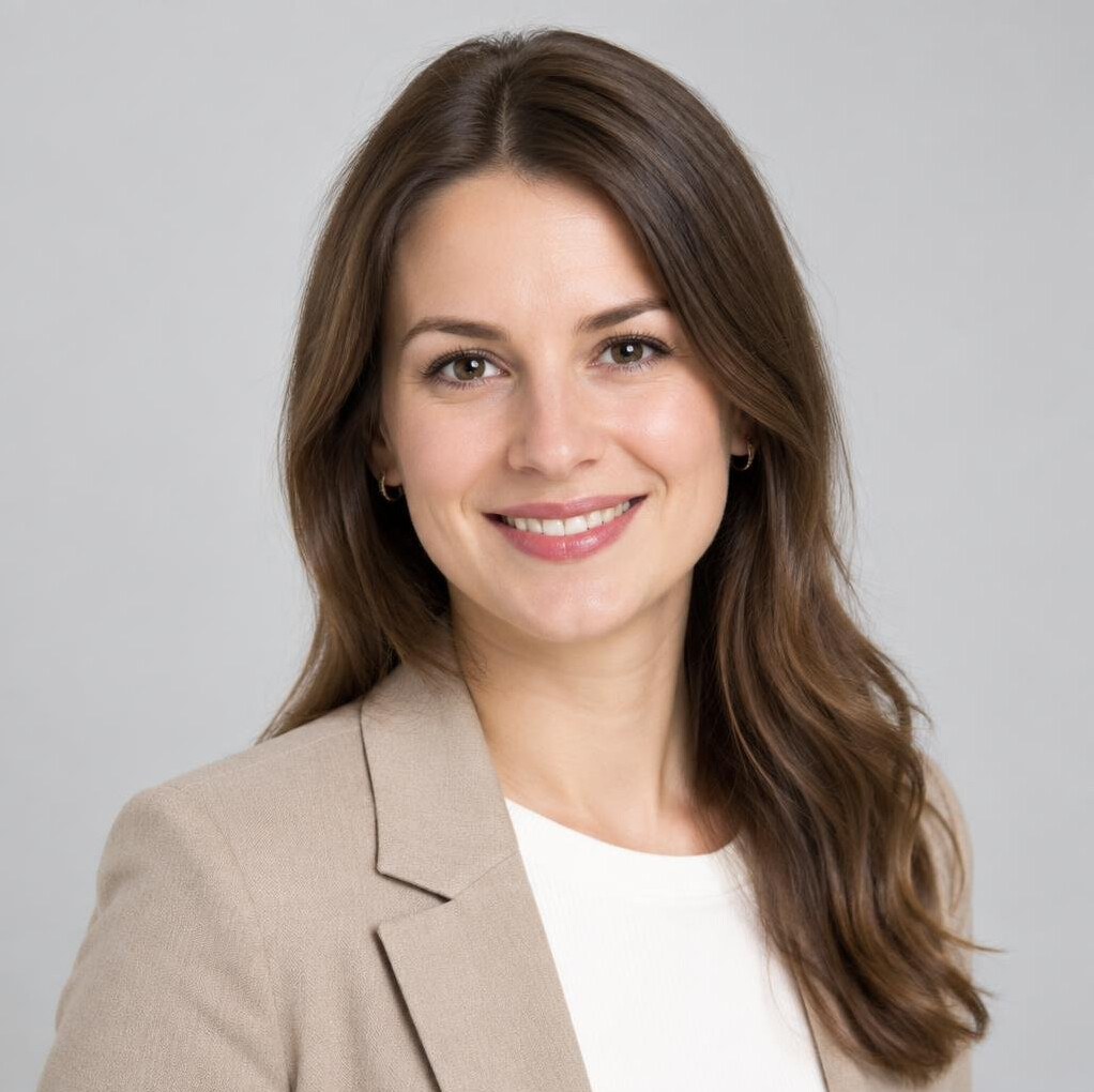 Studio portrait of a young Central European woman professional