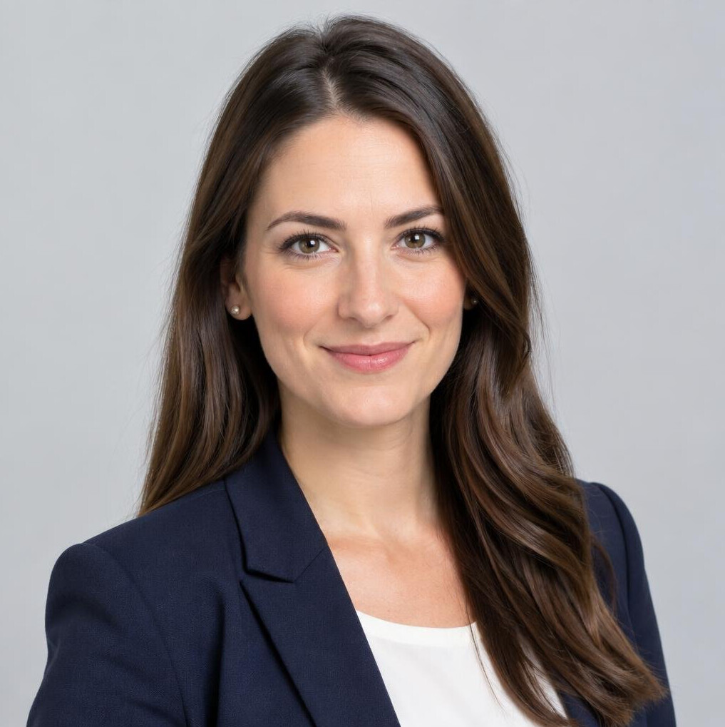 Studio portrait of a Slovenian woman in business casual attire